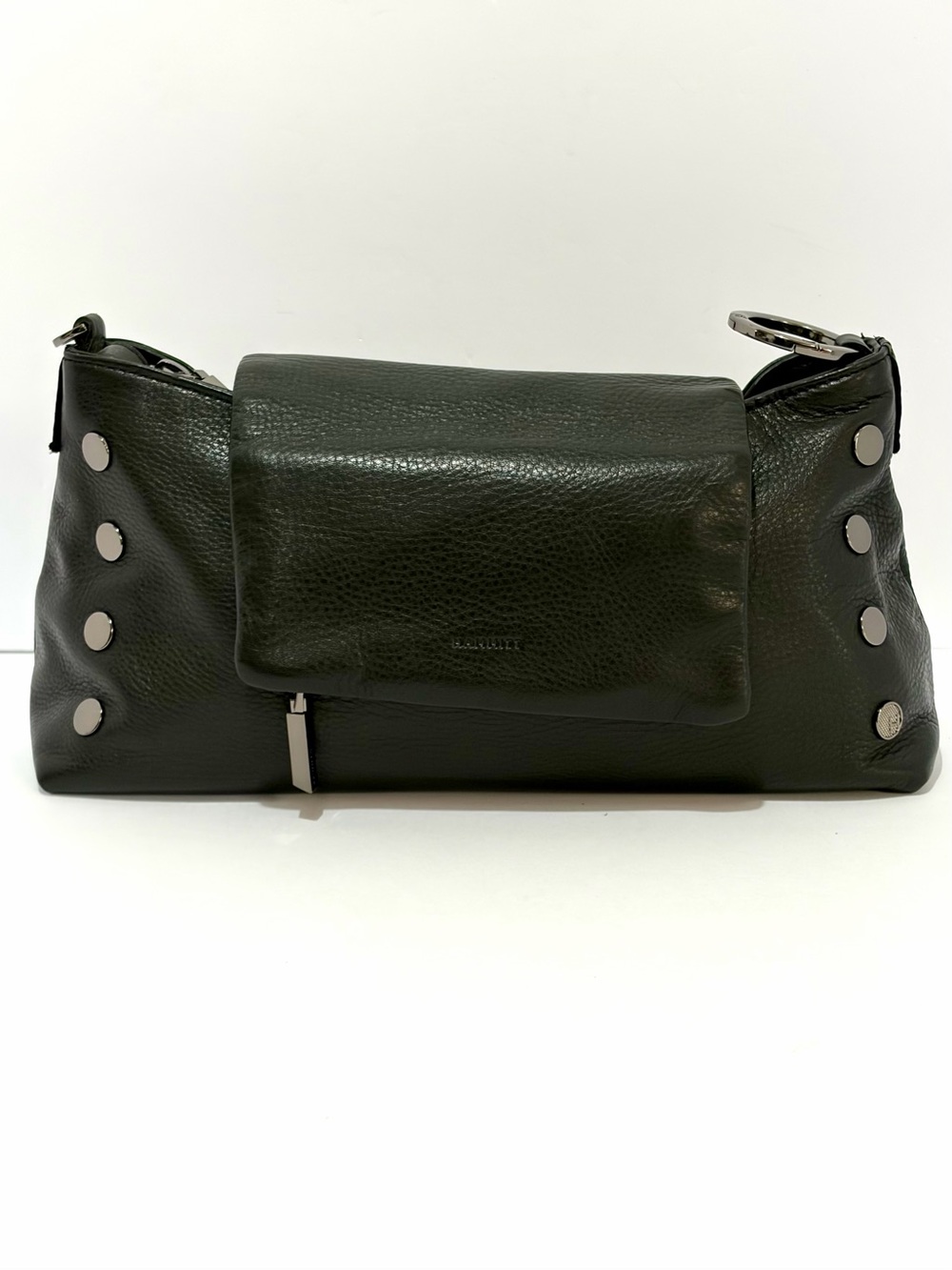 Hammitt VIP Satchel In Black Leather With Gunmetal Hardware EUC - Picture 5 of 14